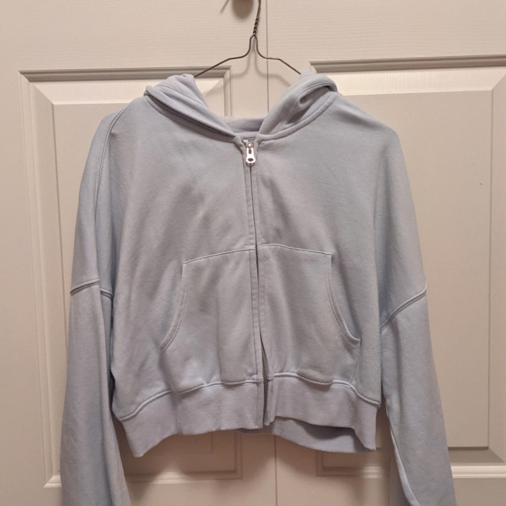 H&M blue cropped hoodie